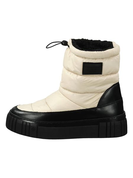 GANT Footwear Skórzane kozaki zimowe "Snowmont" w kolorze czarno-białym rozmiar: 42. Białe kozaki GANT Footwear, na zimę, bez wzorów, ze skóry, bez obcasa, na platformie, bez zapięcia. Za 252,94 zł.