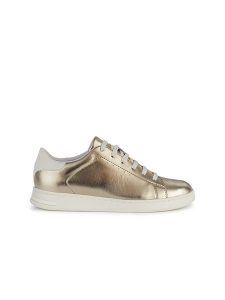 Geox Skórzane sneakersy "Jaysen" w kolorze złoto-białym rozmiar: 41. Białe trampki Geox, bez wzorów, z materiału, bez zapięcia. Za 254,14 zł.