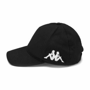 Czapka Kappa Bapov. Czarne czapki Kappa, bez wzorów. Za 93,50 zł.