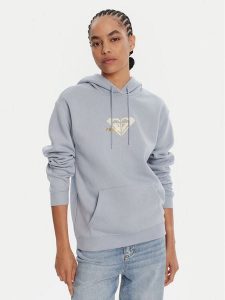 Roxy Bluza ERJFT05028 Błękitny Regular Fit. Niebieskie bluzy Roxy, xxl, bez wzorów, z bawełny, bez kaptura. Za 229,99 zł.