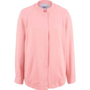 Lekka kurtka bomberka bonprix jasnoróżowy cukierkowy. Czerwone kurtki bonprix. Za 59,99 zł.