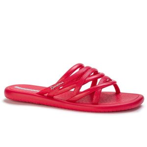 Klapki damskie Ipanema 83606 MEU SOL SLIDER FEM. Czerwone klapki Ipanema, bez wzorów, z materiału, bez obcasa. Za 45,00 zł.