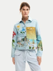 Desigual Kurtka jeansowa Indi 26SWED02 Błękitny Regular Fit. Niebieskie kurtki Desigual, xl, bez wzorów, z bawełny, bez kaptura. Za 572,99 zł.