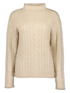 Blue Seven Sweter w kolorze beżowym rozmiar: 40. Brązowe swetry oversize Blue Seven, bez wzorów, ze splotem, bez ramiączek. Za 92,64 zł.
