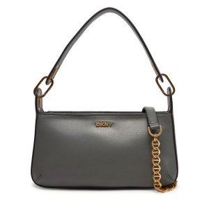 Torebka DKNY. Szare torebki klasyczne DKNY, bez wzorów, bez dodatków. Za 629,99 zł.