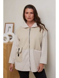 Curvy Lady Kurtka przejściowa w kolorze beżowym rozmiar: 44/46. Brązowe kurtki Curvy Lady, bez wzorów, bez kaptura. Za 140,20 zł.