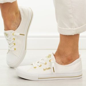 Białe trampki damskie Lee Cooper 4050. Białe trampki Lee Cooper, bez wzorów, z gumy, bez zapięcia. Za 149,00 zł.