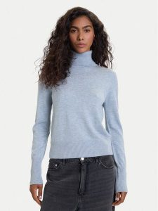 Guess Jeans Golf W4BR15 Z3HO2 Błękitny Regular Fit. Niebieskie golfy Guess Jeans, z aplikacjami, z jeansu. Za 279,99 zł.