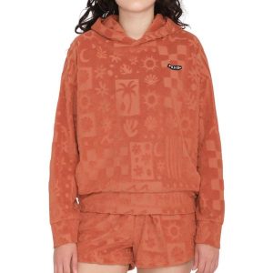 Bluza sportowa damska Volcom Sunny Wild Terry. Brązowe bluzy Volcom, s, bez wzorów, z bawełny, bez kaptura. W wyprzedaży za 319,25 zł.
