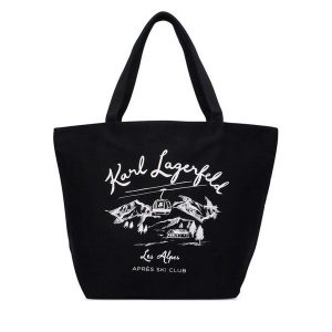 Torebka KARL LAGERFELD. Czarne shopper bag KARL LAGERFELD, bez wzorów, bez dodatków. Za 389,99 zł.