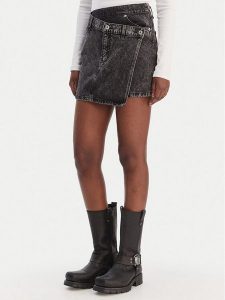 HUGO Spódnica mini Galaxy 50559270 Czarny. Czarne spódnice Hugo, xs, bez wzorów, z bawełny, mini. Za 449,99 zł.