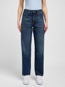 Lee Dżinsy "Rider" - Comfort fit - w kolorze granatowym rozmiar: W29/L31. Niebieskie jeansy Lee, z aplikacjami, z podwyższonym stanem. Za 174,84 zł.