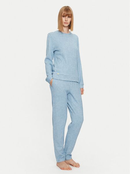 Selmark Piżama Espiga P6473 Niebieski Regular Fit. Niebieskie piżamy Selmark, bez wzorów, z wiskozy, bez ramiączek. Za 209,99 zł.