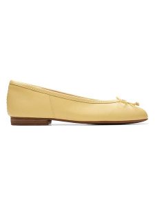 Clarks Skórzane baleriny "Fawna" w kolorze żółtym rozmiar: 37. Żółte balerinki Clarks, bez wzorów, bez obcasa, bez zapięcia. Za 175,67 zł.
