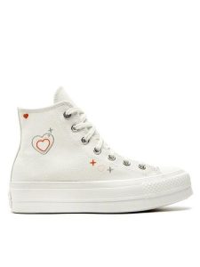 Converse Trampki Chuck Taylor All Star Lift Platform Y2K A09114C Biały. Białe trampki Converse, bez wzorów, z materiału, bez zapięcia. Za 289,99 zł.