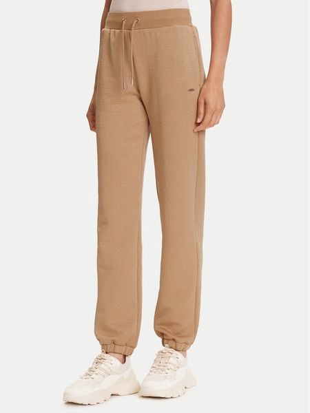 Guess Spodnie dresowe V5YB06 KBSL2 Beżowy Regular Fit. Brązowe spodnie dresowe Guess, l, z aplikacjami, z dresówki. Za 219,99 zł.