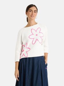 LIEBLINGSSTÜCK Sweter "Auri" w kolorze biało-jasnoróżowym rozmiar: 48. Białe swetry oversize LIEBLINGSSTÜCK, bez wzorów, z bawełny, bez ramiączek. Za 340,99 zł.