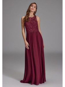 SWING Sukienka w kolorze bordowym rozmiar: 38. Czerwone sukienki Swing, bez wzorów, bez kołnierzyka, bez ramiączek, maxi. Za 233,33 zł.