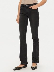 Rinascimento Jeansy CFC0120190003 Czarny Flare Fit. Czarne jeansy Rinascimento, bez wzorów, z bawełny. Za 359,99 zł.
