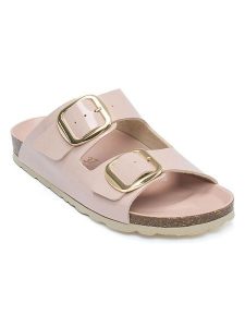 Mandel Klapki w kolorze jasnoróżowym rozmiar: 36. Różowe klapki Mandel, bez wzorów, z otwartym noskiem, bez obcasa. Za 130,99 zł.