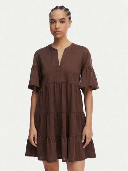 Weekend Max Mara Sukienka codzienna Saggina 2615621042 Brązowy ciemny Regular Fit. Brązowe sukienki Weekend Max Mara, na co dzień, xl, bez wzorów, z bawełny, bez kołnierzyka, bez ramiączek, proste. Za 619,99 zł.