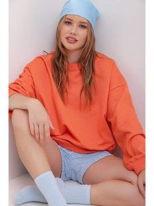 Trend Alacati Bluza w kolorze pomarańczowym rozmiar: M. Pomarańczowe bluzy Trend Alacati, m, bez wzorów, bez kaptura. Za 83,22 zł.