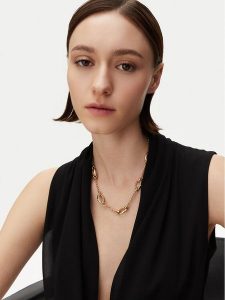 Guess Naszyjnik JUBN05 167JW Złoty. Żółte naszyjniki Guess, metalowe. Za 269,99 zł.
