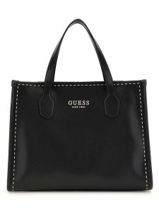Guess Torebka w kolorze czarnym - 25 x 33 x 12 cm rozmiar: onesize. Czarne torebki klasyczne Guess, z aplikacjami, z materiału, przez ramię, bez dodatków. Za 460,12 zł.