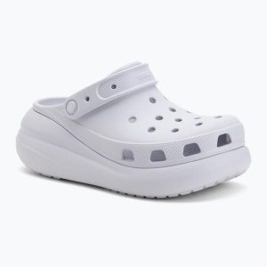 Klapki Crocs Classic Crush Clog. Fioletowe klapki Crocs, bez wzorów, bez obcasa. W wyprzedaży za 284,75 zł.