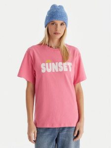 Roxy T-Shirt Sunnyoversize Easy ERJZT06033 Różowy Oversize. Czerwone t-shirty Roxy, xs, bez wzorów, z bawełny, bez kołnierzyka, bez ramiączek. Za 139,99 zł.