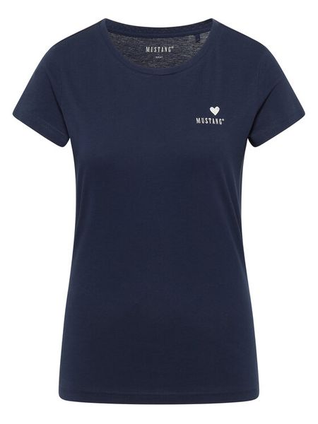 Mustang T-Shirt Loa 1016509 Granatowy Slim Fit. Niebieskie t-shirty Mustang, s, bez wzorów, z bawełny, bez kołnierzyka, bez ramiączek. Za 59,99 zł.