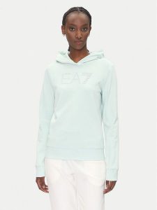 EA7 Emporio Armani Bluza 7W000095 AF12473 U9060 Niebieski Regular Fit. Niebieskie bluzy EA7 Emporio Armani, xs, bez wzorów, z bawełny, bez kaptura. Za 359,99 zł.