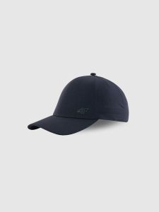 4F Czapka z daszkiem tenisowa damska - granatowa S/M (58cm). Niebieskie czapki 4f, bez wzorów, z materiału, klasyczne. Za 99,99 zł.