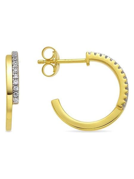 Luxenter Kolczyki-półkreole z cyrkoniami rozmiar: onesize. Żółte kolczyki Luxenter, z cyrkonią, srebrne. Za 170,07 zł.