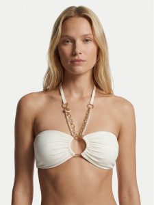 Guess Góra od bikini E6GJ01 KF412 Biały. Białe bikini Guess, z aplikacjami, z syntetyku. Za 349,99 zł.
