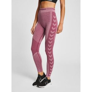 Legginsy damskie Hummel MT Lulu. Czerwone legginsy Hummel, bez wzorów, z dzianiny. W wyprzedaży za 179,00 zł.