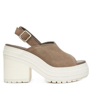 Sandały Converse. Zielone sandały Converse, bez wzorów, bez obcasa, na słupku, bez zapięcia. Za 389,99 zł.