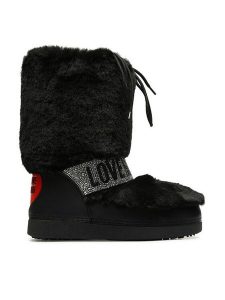 LOVE MOSCHINO Śniegowce JA24222G0HJW0000 Czarny. Czarne buty zimowe LOVE MOSCHINO, ze skóry, bez obcasa, bez zapięcia. Za 849,99 zł.