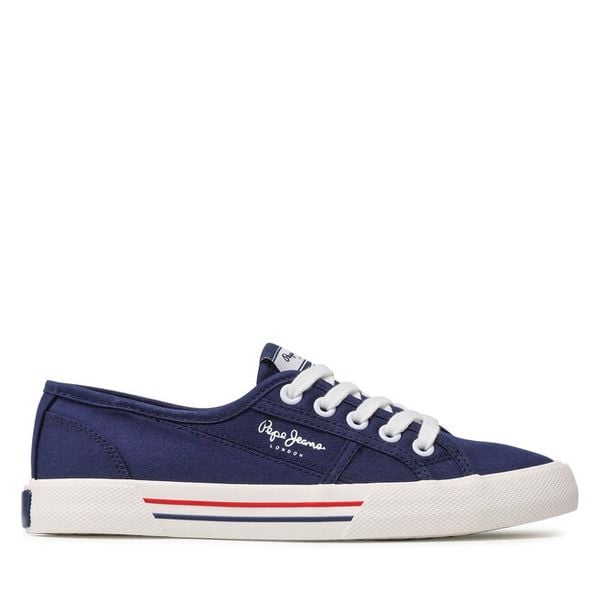 Tenisówki Pepe Jeans. Niebieskie trampki Pepe Jeans, bez wzorów, z jeansu, bez zapięcia. Za 149,99 zł.