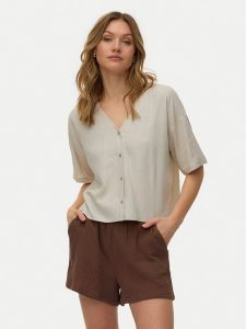 Vero Moda Koszula Rosie 10346914 Beżowy jasny Loose Fit. Brązowe koszule Vero Moda, m, bez wzorów, z wiskozy, bez kołnierzyka, bez ramiączek. Za 129,99 zł.
