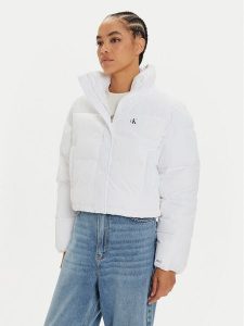 Calvin Klein Jeans Kurtka zimowa J20J224615 Biały Regular Fit. Białe kurtki Calvin Klein Jeans, na zimę, xl, bez wzorów, z jeansu, bez kaptura. Za 529,99 zł.