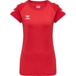 Koszulka damska Hummel hmlhmlCORE volley stretch. Czerwone bluzki Hummel, s, bez wzorów, sportowe, bez kołnierzyka, bez ramiączek. Za 147,00 zł.