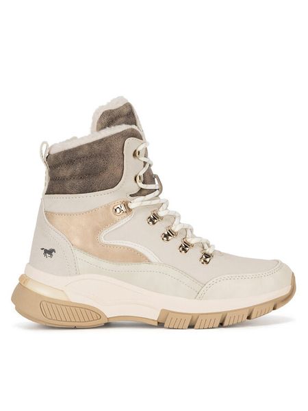 Mustang Trzewiki 1481-605 Beżowy. Brązowe botki Mustang, bez wzorów, ze skóry, bez obcasa, na płaskiej podeszwie, bez zapięcia. Za 279,99 zł.