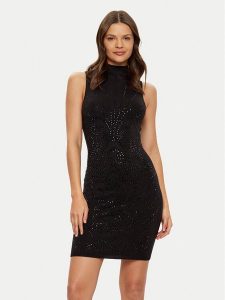 Guess Sukienka codzienna W5RK25 Z2YJ2 Czarny Regular Fit. Czarne kombinezony Guess, l, z aplikacjami, z wiskozy, bez kołnierzyka, bez ramiączek. Za 489,99 zł.