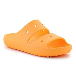 Klapki Crocs Classic Sandal V2 209403-85Q pomarańczowe. Brązowe klapki bez wzorów, bez obcasa. Za 255,44 zł.