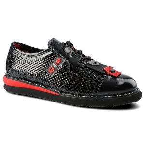 Półbuty damskie Lanqier, wykonane z materiału o gładkiej powierzchni z perforacjami z klasycznym sznurowaniem gumowym noskiem, czarne, 46C2340. Białe półbuty Lanqier, z aplikacjami, z gumy, bez obcasa, bez zapięcia. Za 279,00 zł.