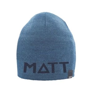 Czapka MATT Runwarm. Niebieskie czapki Matt, bez wzorów, z materiału, eleganckie. Za 106,95 zł.