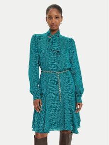 Fracomina Sukienka koszulowa FR24WD1003W731O9 Zielony Regular Fit. Zielone sukienki Fracomina, m, bez wzorów, z wiskozy, bez kołnierzyka, bez ramiączek, koszulowe. Za 669,99 zł.