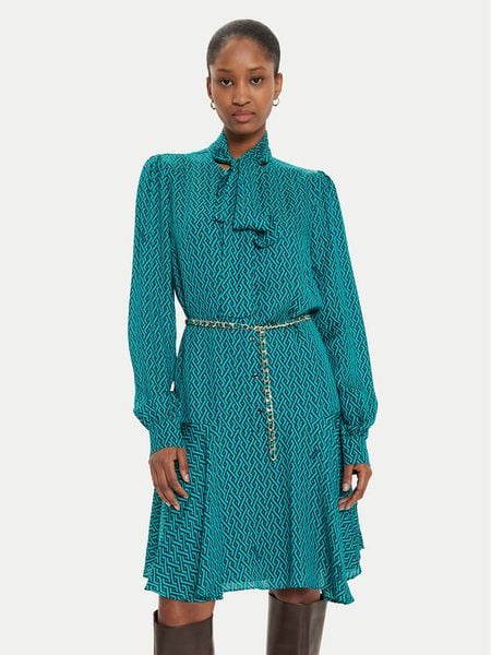 Fracomina Sukienka koszulowa FR24WD1003W731O9 Zielony Regular Fit. Zielone sukienki Fracomina, s, bez wzorów, z wiskozy, bez kołnierzyka, bez ramiączek, koszulowe. Za 569,00 zł.