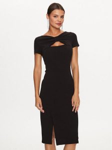 Rinascimento Sukienka koktajlowa CFC0115348003 Czarny Slim Fit. Czarne kombinezony Rinascimento, xs, bez wzorów, z syntetyku, wizytowe, bez kołnierzyka, bez ramiączek. Za 569,99 zł.